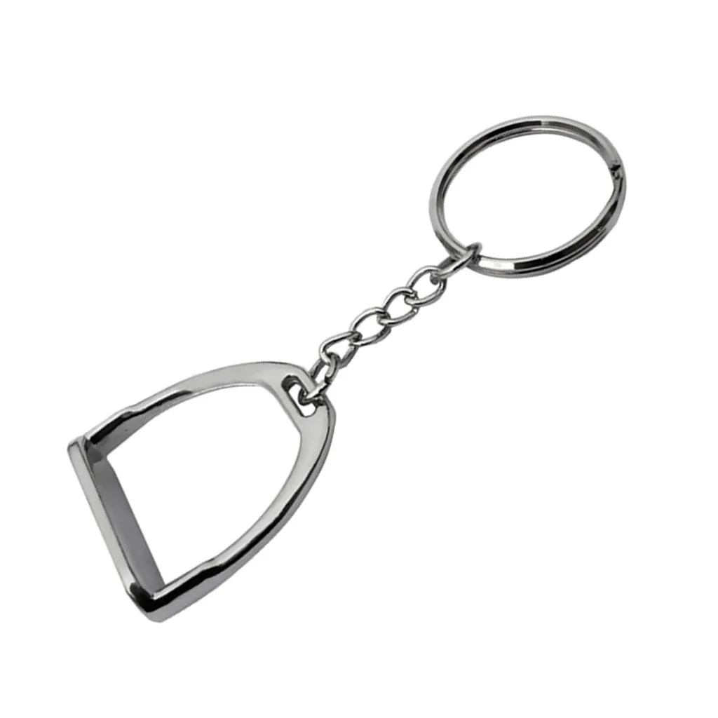 Pferd Pony Silber Steigbügel Schlüsselanhänger Metall Schlüsselanhänger Hängende Verzierung für Männer Frauen Handtasche Dekoration Zubehör