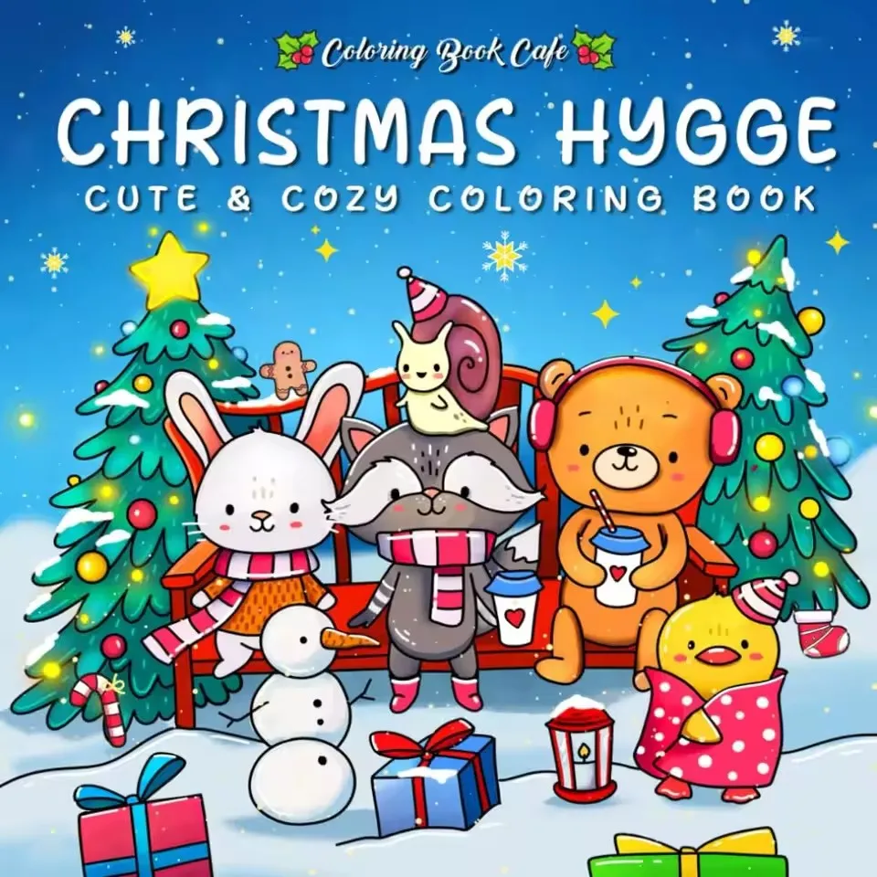 Weihnachtshygge Niedliches und gemütliches Malbuch für Erwachsene, süßes Zeichenbuch, perfektes Geschenk für Party und Geburtstag Image