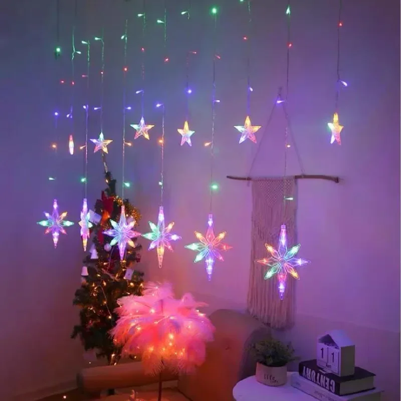 3,5 m Weihnachts fee Lichter Girlande führte Lichterketten Schneeflocke Girlande auf Fenster vorhang Innen baum dekoration Hochzeits lampe