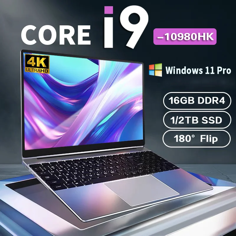 NEUER Core i9-10980HK Laptop 16GB RAM 1/2TB SSD Tragbare Laptops 14,1-Zoll Windows 11 Pro Notebook-Computer Büro Gaming Image