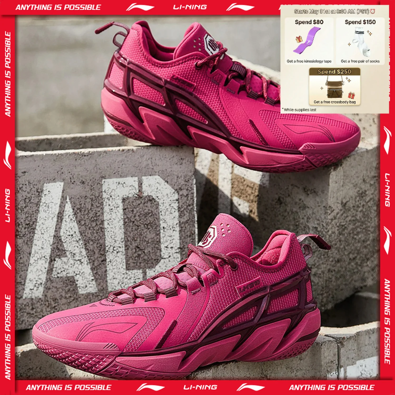 Li-Ning BADFIVE 4.5 Off-Court-Basketballschuhe für Herren, BOOM Cushion Wearable LiNing TUFF OS Sneakers, Sportschuhe ABFU049 Image