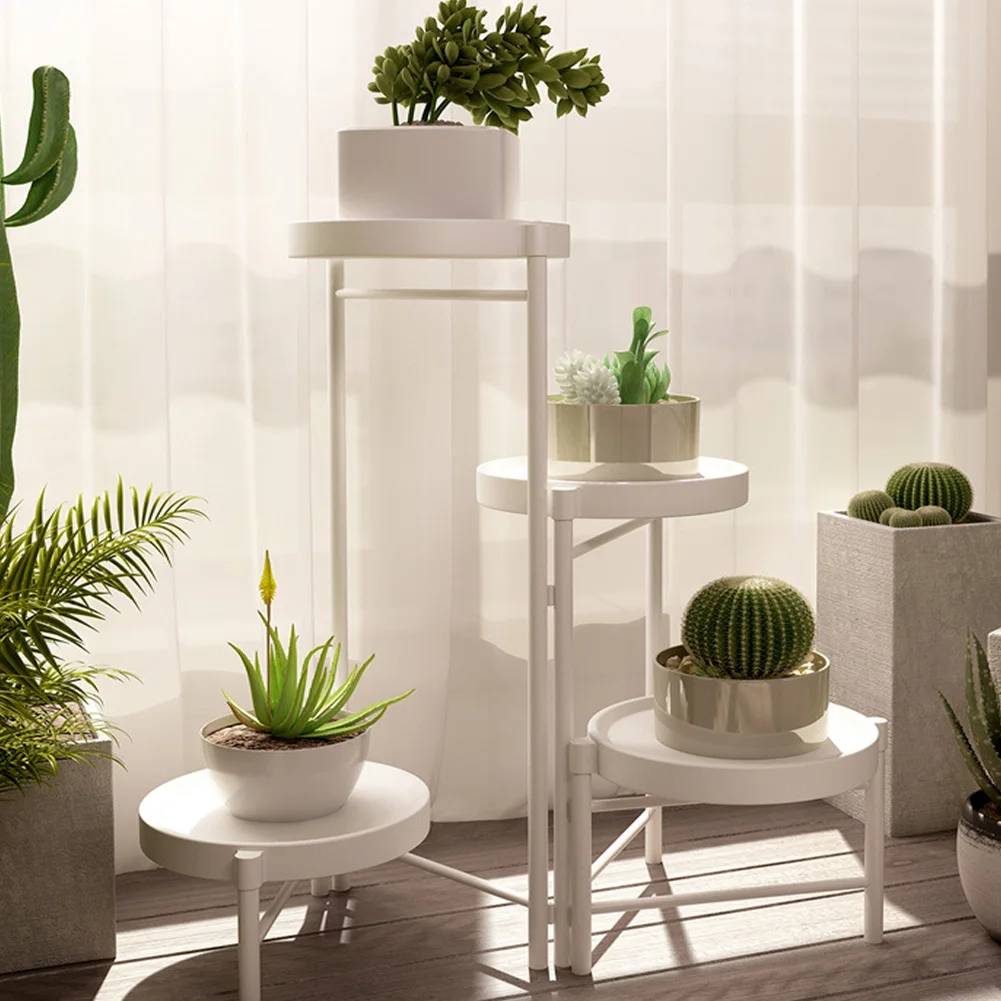 Metall Pflanzenständer Blumenständer Blumentopf Regal Balkon Innen Mehrschichtiges Lagerregal Sukkulenten Blumenregal Topfregal Image