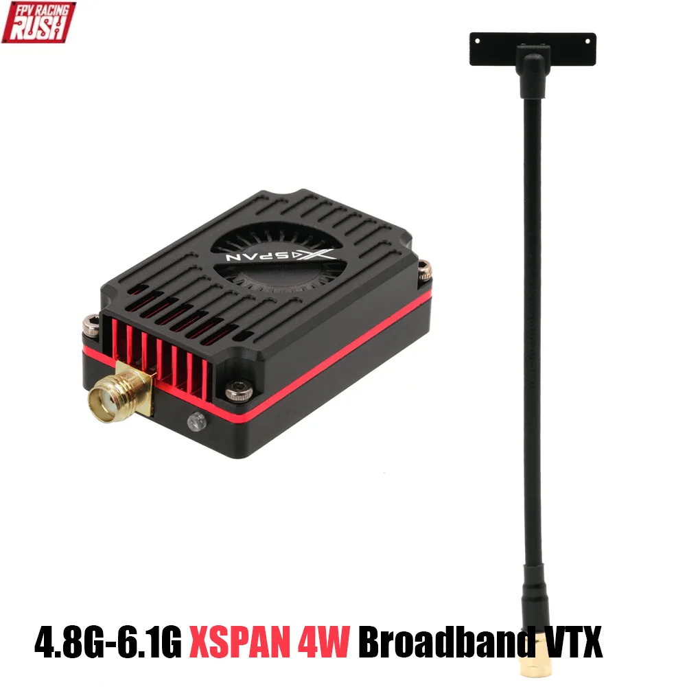 Rushfpv Rush FPV XSPAN 4,8-6,1G 4W / 6,1-7,2G 3W Breitband Vtx Videosender für RC FPV Racing Drone Quadcopter mit großer Reichweite Image