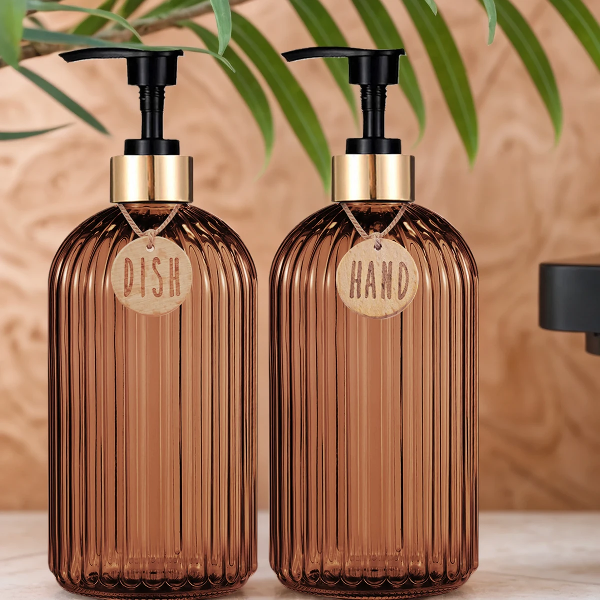 Neue Home Wohnung Dekoration Spülmittel Spender Flasche Wiederverwendbare Handpresse Flüssigkeit Nachfüllflasche Küche Badezimmer Seifenflasche Image