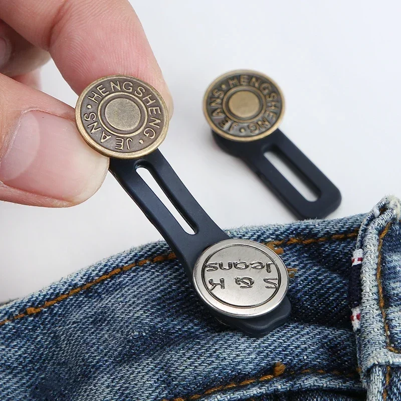 6 Stück Jeans- und Hosenknopfverlängerungen: Universeller Taillenexpander für Damen und Herren, sofortige Lösung zur Erweiterung des Hosenbundes Image