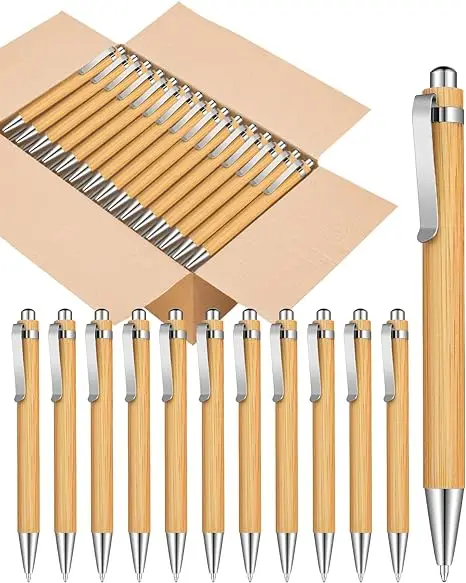 10PCS Bambus Kugelschreiber Schreibwaren Party Stifte Büro Schule Liefert Werbegeschenke Image