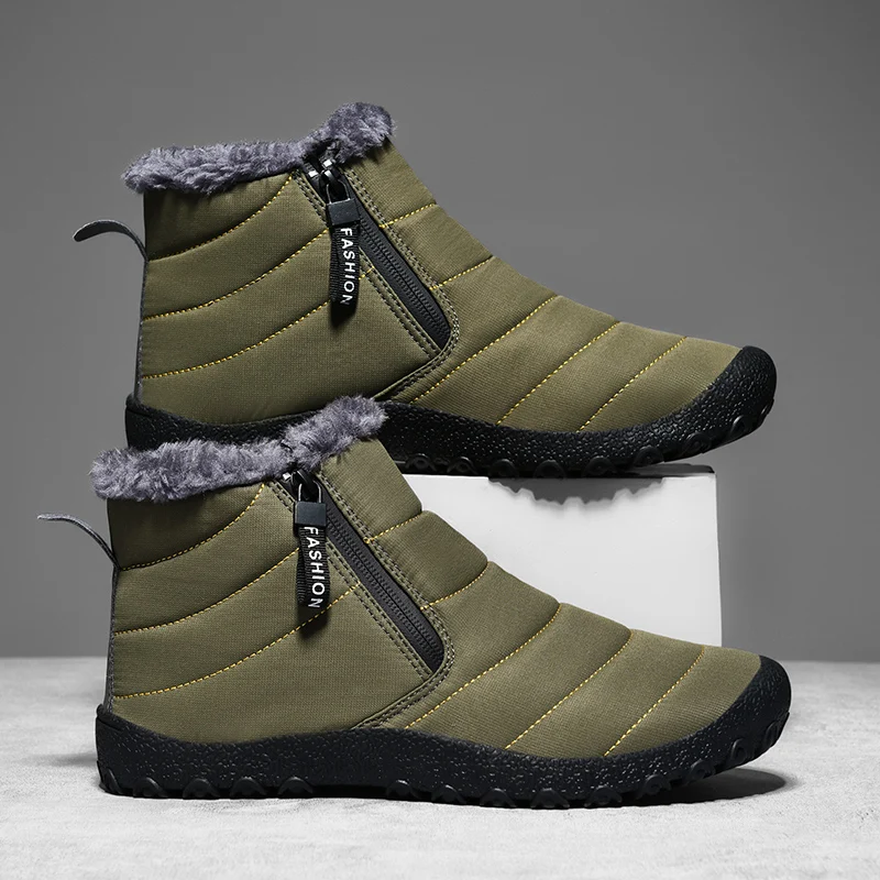 Schneestiefel Herren Winterschuhe Erwachsene Herren Flache Schuhe Wasserdicht Anti Rutsch Langlebige Baumwollschuhe Skistiefel, Herrenschuhe Marke 2023