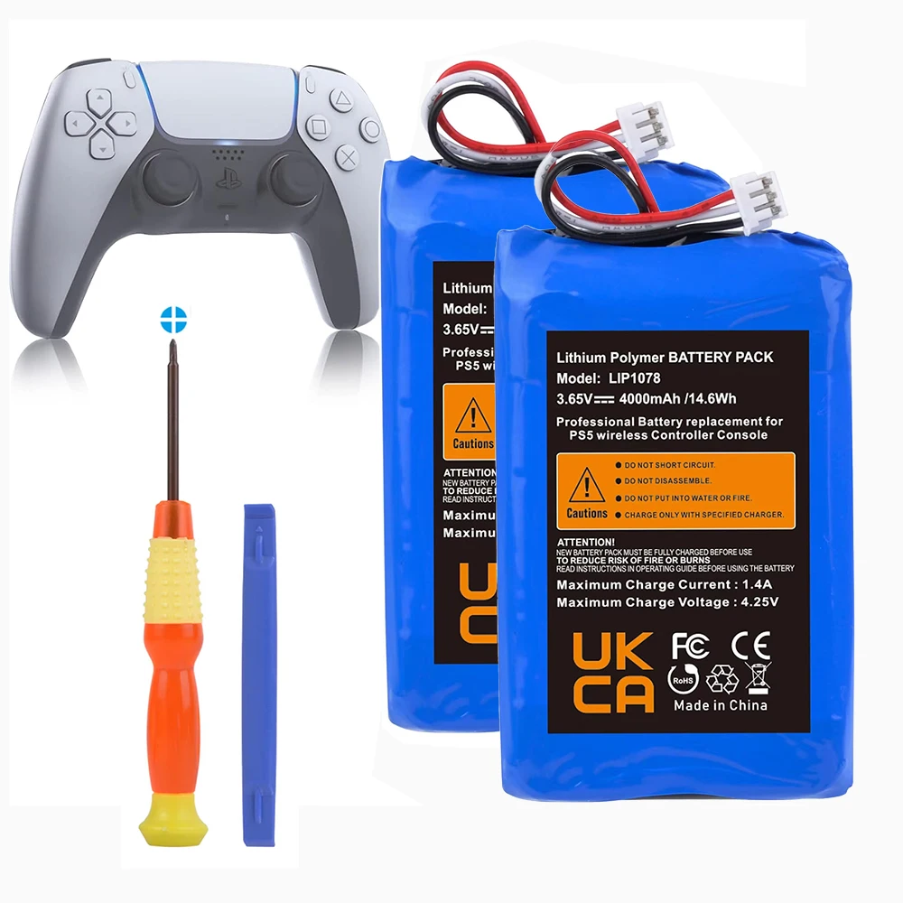 PS5-Controller-Akku, 4000 mAh LIP1708 Akku-Ersatz für Sony PS5 PlayStation 5 DualSense CFI-ZCT1W Wireless Controller Image