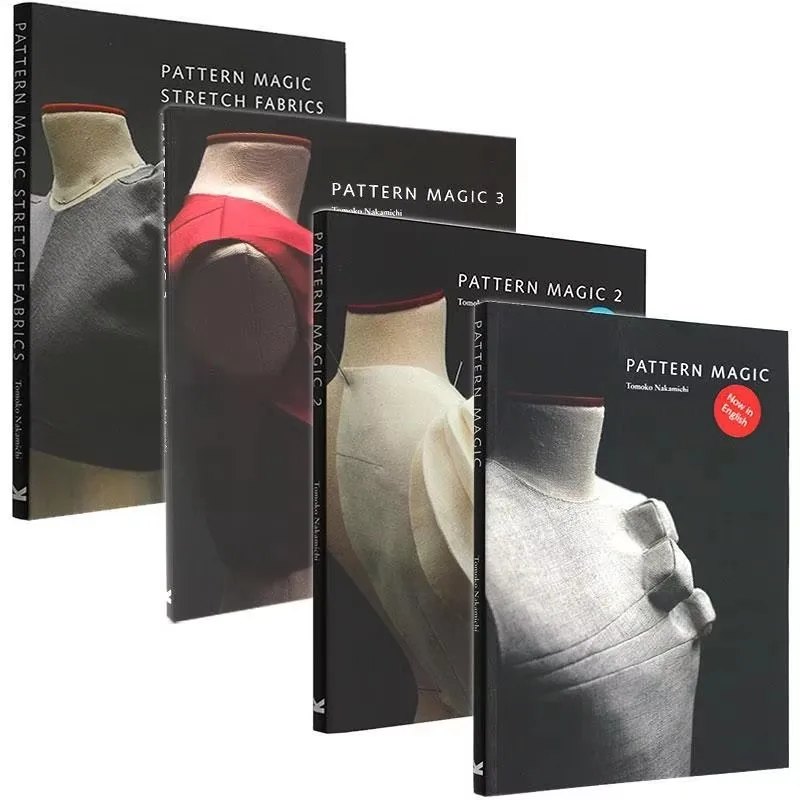 4 Bücher/Set Englisch Tomoko Nakamichi Muster Zauberbücher Band 1-4 Stretchstoffe Kleidung Schneiden Design Lehrbuch Image