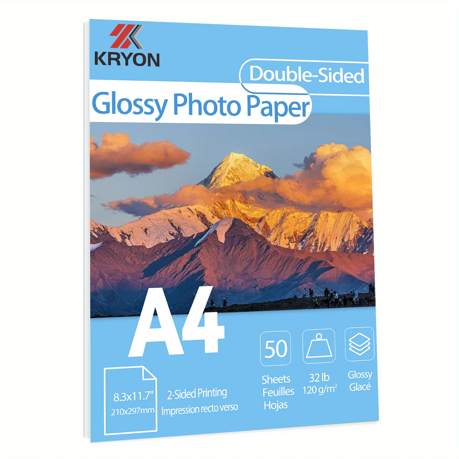 120 g/m2, 50 Blatt, doppelseitiges A4-Fotopapier, hochglänzendes Fotopapier, 8,3 x 11,7 Zoll, kompatibel mit Tintenstrahldrucker