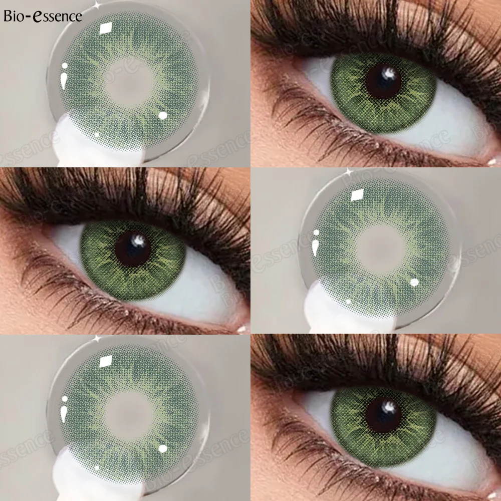 Bio-essence Farbkontaktlinsen, farbige Mode-Schönheitslinsen für Make-up für neue Benutzer, grüner Kontakt, hochwertiger natürlicher Kontakt Image