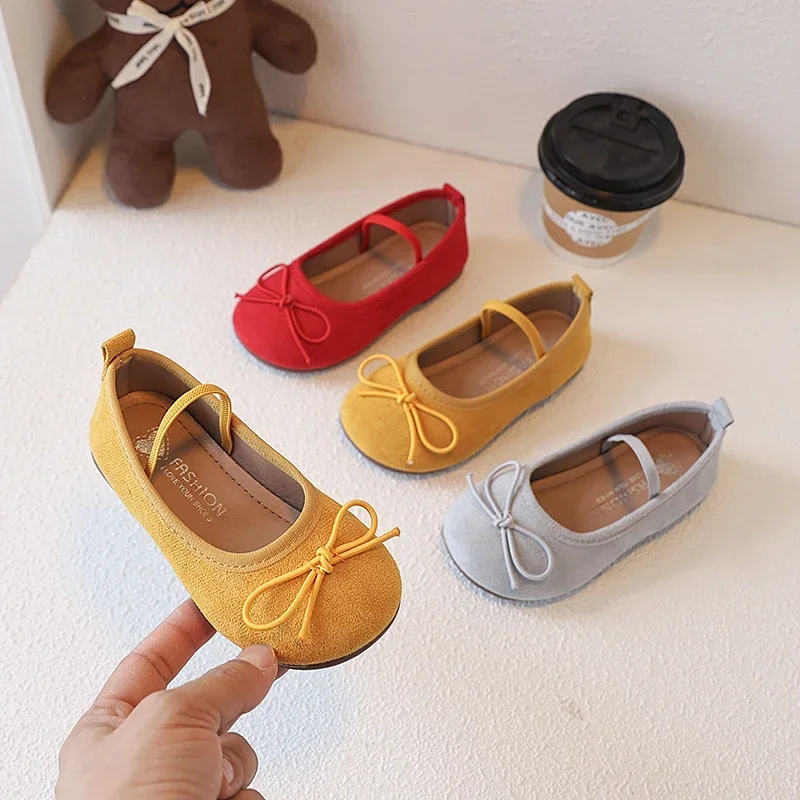 2025 Kinder Lederschuhe für Mädchen Frühling Herbst Neue Mode Koreanischen Stil Weichen Boden Anti-rutschig Vielseitig Prinzessin Wohnungen Image