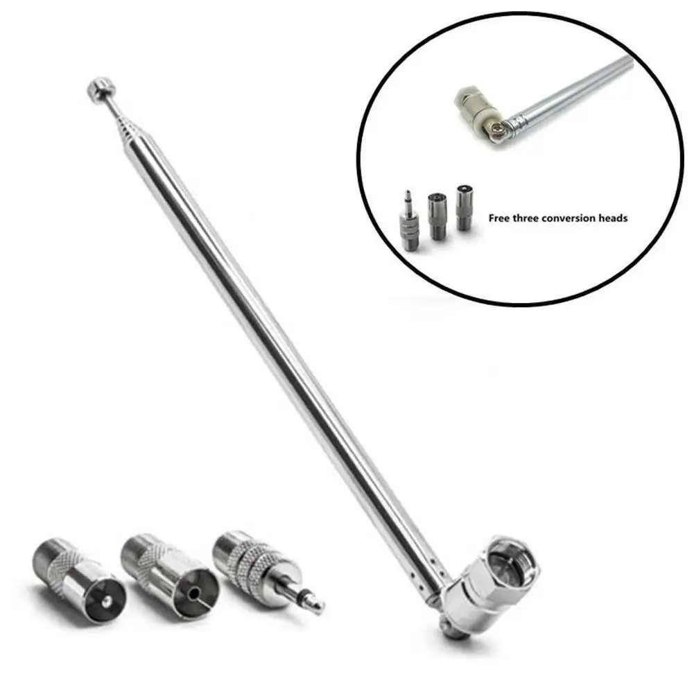 1 satz Teleskop DAB FM Radio Antenne Adapter HiFi AV Empfänger Mini System Antenne Antenne Länge 750mm 7 abschnitte Universal Image