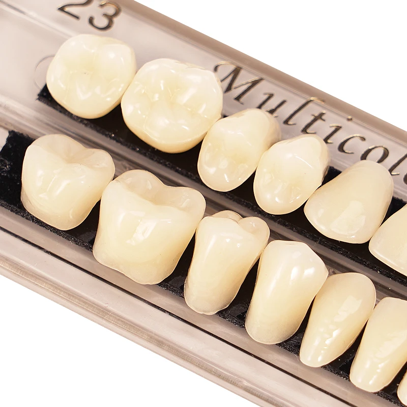 28 stücke Zähne Harz Prothese Zähne Dental Synthetische Zähne Lehre Modell Permanent A2 A3 Künstliche Vorgeformte Prothese Image