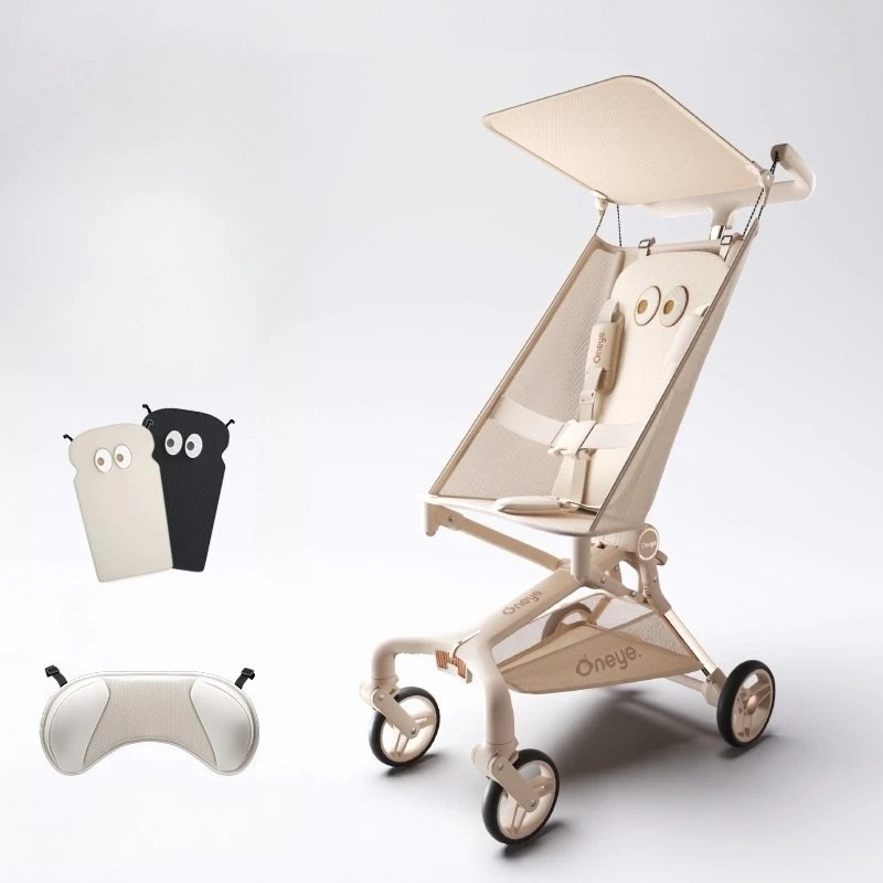 Leichter Kinderwagen, tragbarer Outdoor-Reise-Kinderwagen, faltbar, stoßdämpfend, Allrad-Kinderwagen mit Sonnenschutz Image