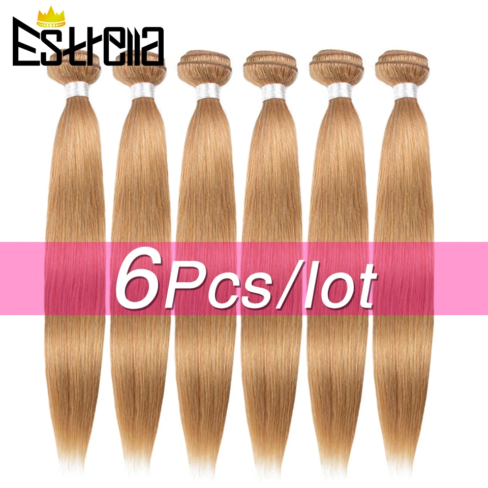 Dark Blonde Bundles Brasilianische Haarwebart Bundles Gerade Remy Farbe 27 Menschliches Haar Bundles 100% Menschenhaar Verlängerung Estrella Image