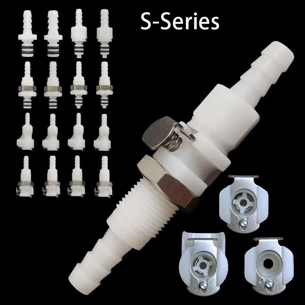 3/16 1/4 Schlauch Widerhaken Ventil Schnell kupplung Trenn kupplung S-Sery Stecker Buchse Schnell absperr schlauch Verbindungs rohr verbinder Image