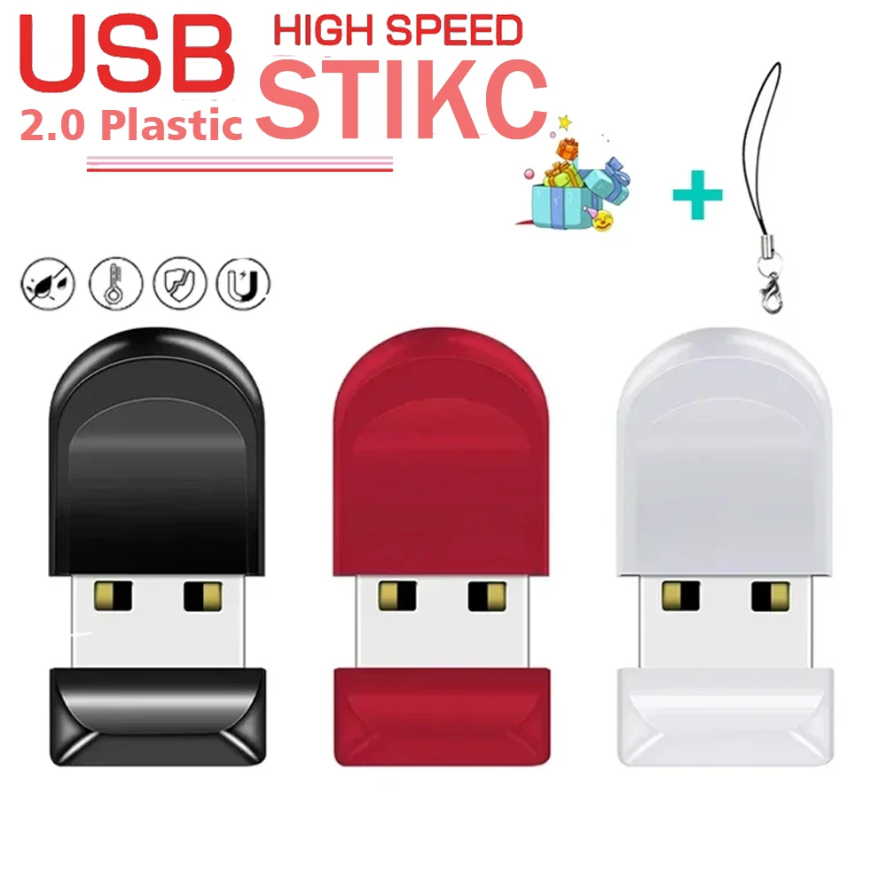 Super Mini-USB-Flash-Laufwerk aus Metall, 128 GB, kostenloser Kettenstift, 64 GB, Schwarz, Rot, Weiß, Memory Stick, kreatives Geschäftsgeschenk, U-Disk, 32 GB Image