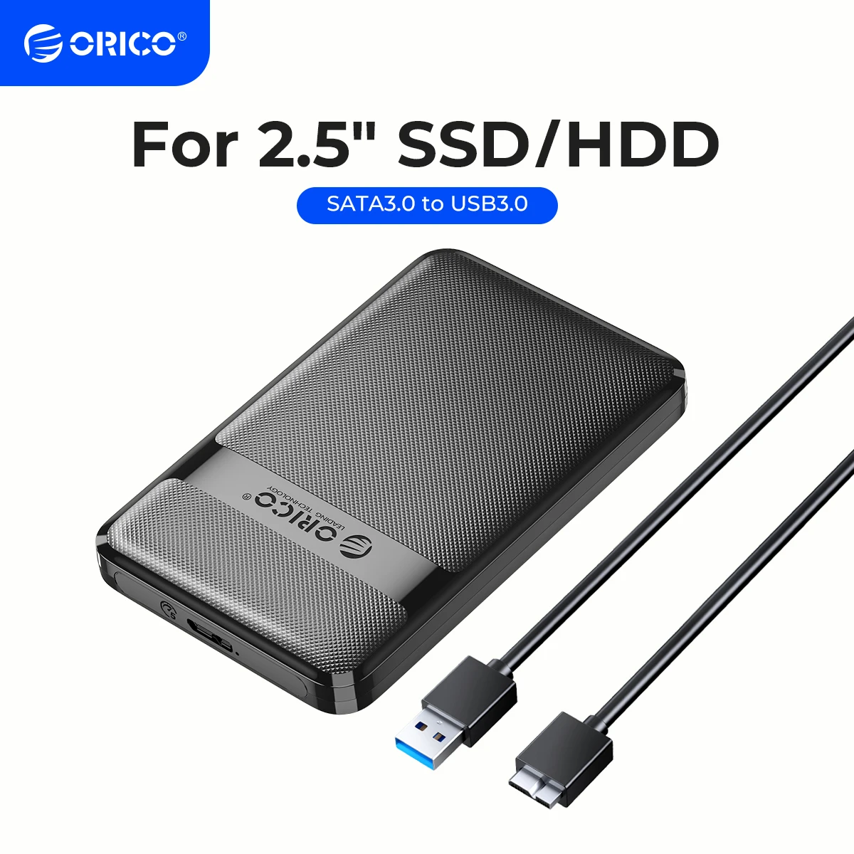 ORICO Festplattengehäuse 2,5 Zoll SATA zu USB3.0/Typ-C Festplattengehäuse 6 Gbit/s Max. USB-C Externes SATA-Festplattengehäuse unterstützt Auto-Sleep Image