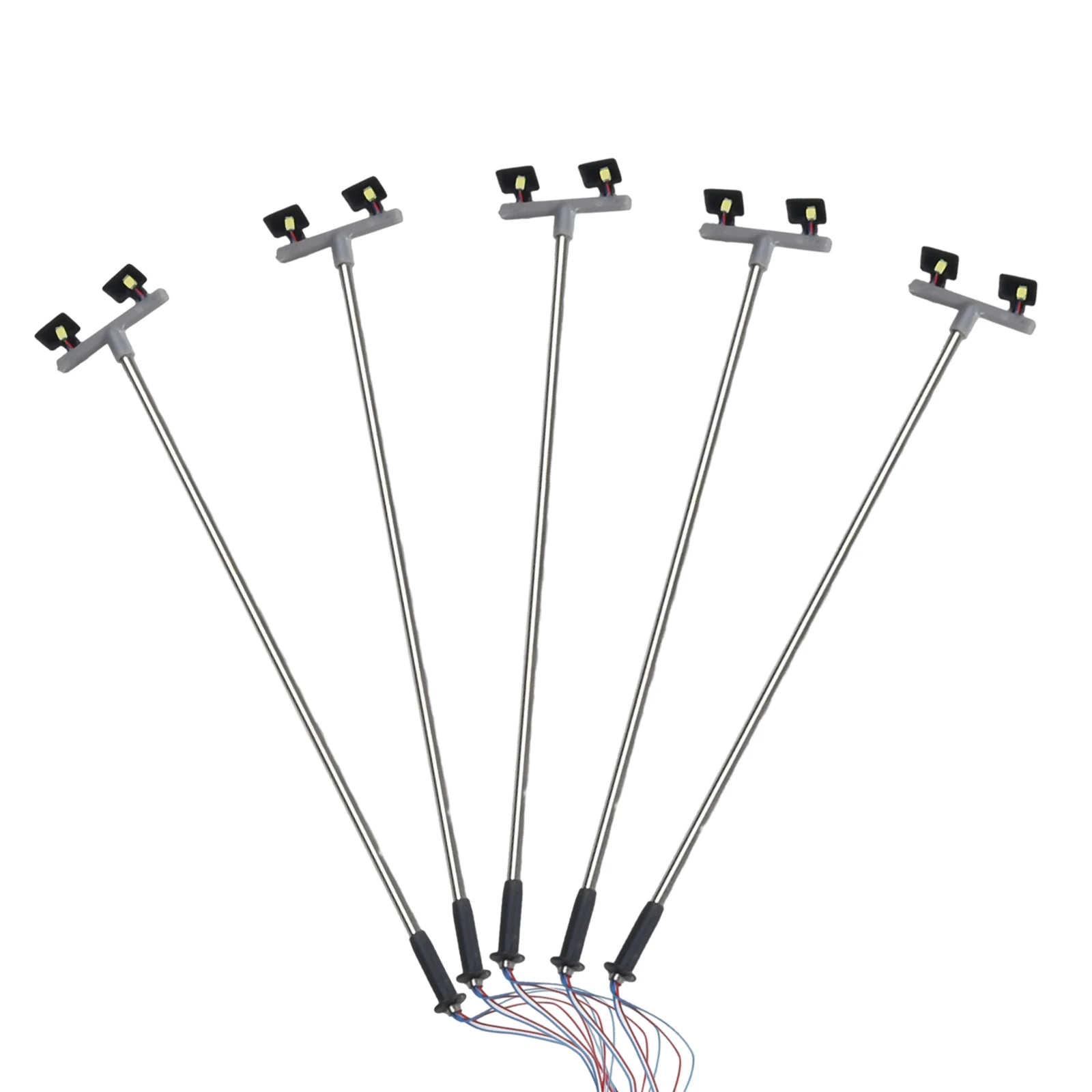 5er-Pack Modelleisenbahn-Hofbeleuchtung, zwei LED-Lampen, OO 00 Guage Flutlicht, 1:76 Modelleisenbahn, 5 x zwei LED-Hofbeleuchtung Image