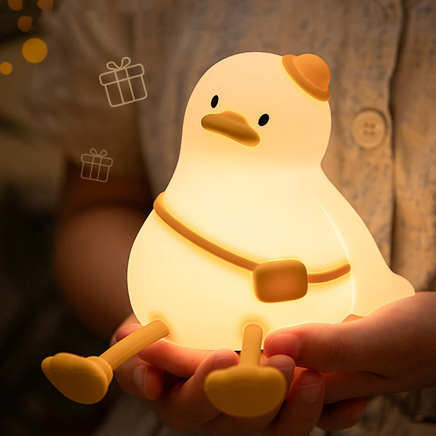 Neuheit Ente Silikon Nachtlicht Led Tischlampe für Schlafzimmer Nacht Kinderzimmer Kinderzimmer Dekoration Geburtstagsgeschenke Stimmungslicht