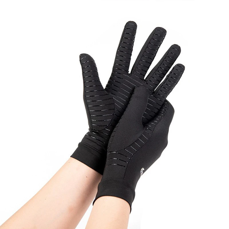 1 Stück Herren-Handschuhe aus Kupferfaser-Spandex, Touchscreen-fähig, für Laufen, Sport, Winter, warm, Radfahren, Vollfingerhandschuhe Image
