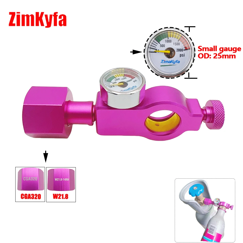 Soda Co2-Zylinder-Tank-Nachfüllstation-Adapter, passend für SodaStream Quick Connect, rosa Zylinder mit W21.8-14 CGA320 Connect Image