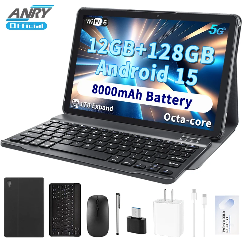 Paitanry 10,95-Zoll-Tablet Android 15 HD-Display 12GB (6+6 Erweiterbar) RAM 128 ROM 5G WLAN Schnellladung 8000mAh Octa-Core Android-Tablet Image