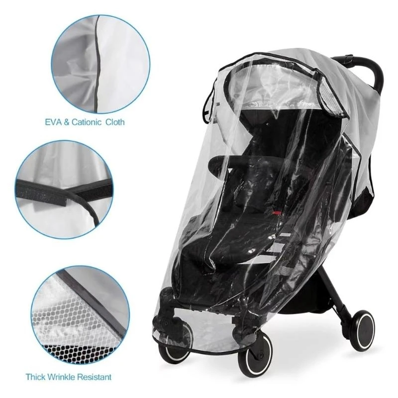 Transparente Kinderwagen Regenschutz wasserdichte Hülle für Kinderwagen PEVA Image