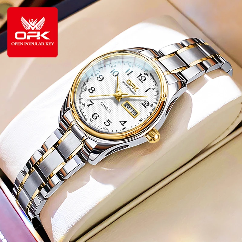 OPK 8110 Uhr Für Frauen Quarzuhr Wasserdicht Klassische Luxus Marke Damen Uhr Edelstahl Armband Uhren Reloj Mujer Image
