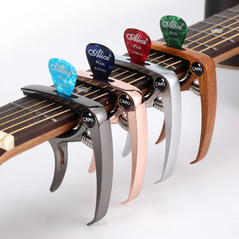 Miwayer Aluminium legierung Gitarre Capo Metall Gitarre Tuner Picks Halter profession elle Capo für akustische E-Gitarre Ukulele Bass Image