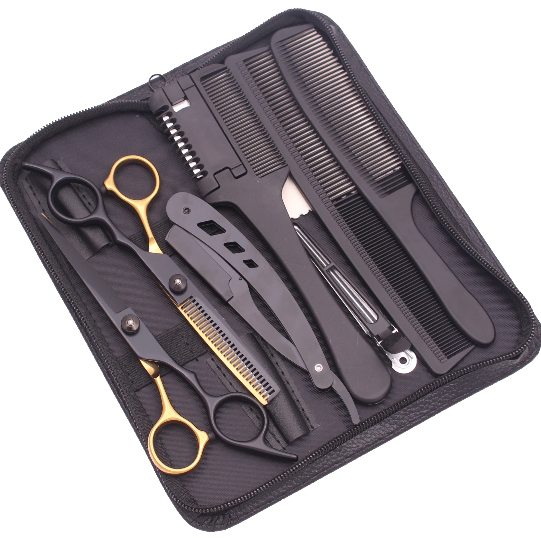 6'' Haar Schere Professionelle Schneiden Schere Ausdünnung Friseur Rasierer Com Set Salon Barber & Hause Japan Stahl Dropshipping Image