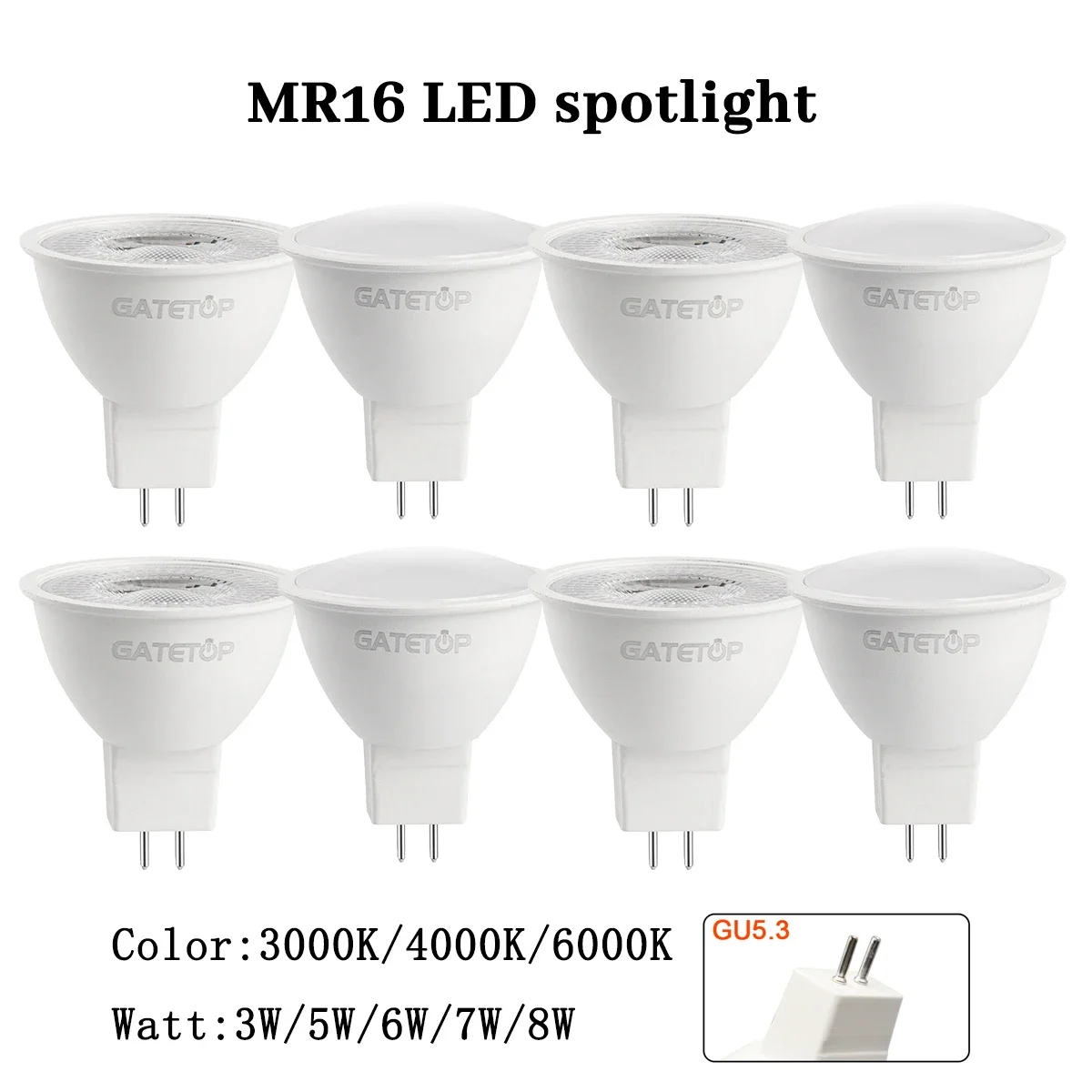 10PCS MR16 GU5.3 LED Strahler Birne Lampada AC 110V 220V 12V Bombillas Spot Licht Ersetzen Die 50W Halogen Lampe Hause Derection