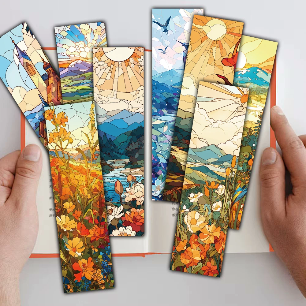 30PCS Velaris Terrasen Lunathion Trio Buntglas Lesezeichen Cartoon Anmerkungen Geschenk Ästhetische Lesebücher Geschenke Lesezeichen Image