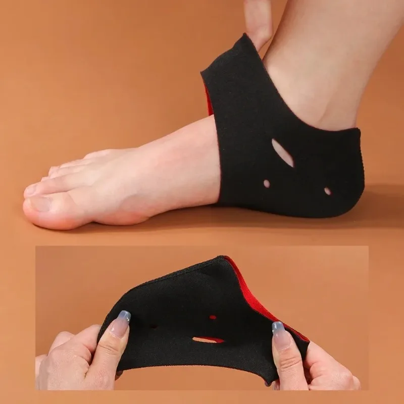Plantarfasziitis Fersensocken Anti-Riss-elastisches Tuch für Achillessehnenentzündung Schwielen Einlegesohle Rissige Füße Schmerzlinderung Fersenpolster Image