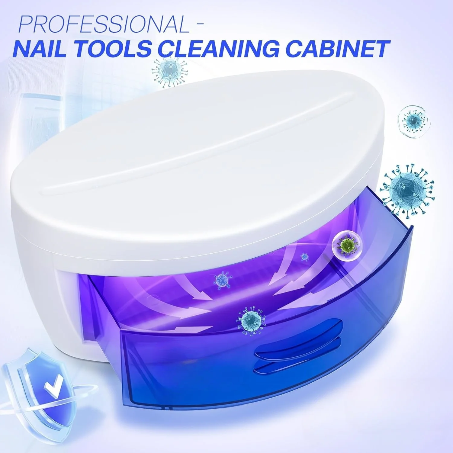 UV-Sterilisator für Nagelwerkzeug, 8 W, Maniküre-Werkzeuge, Reinigungsbox, Schubladen-Ozon-Desinfektionsschrank für Schere, Nagelkunst-Werkzeuge Image