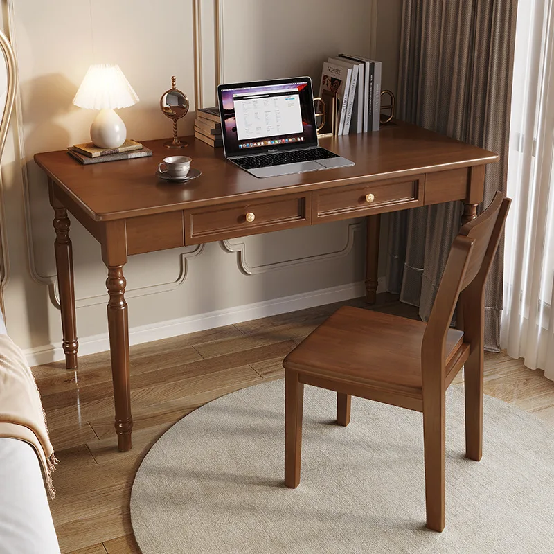 Amerikanischer leichter Luxus-Schreibtisch aus massivem Holz, Heimschreibtisch, moderner, einfacher Computertisch, Schlafzimmer, Arbeitstisch, Arbeitszimmer, Schreibtisch