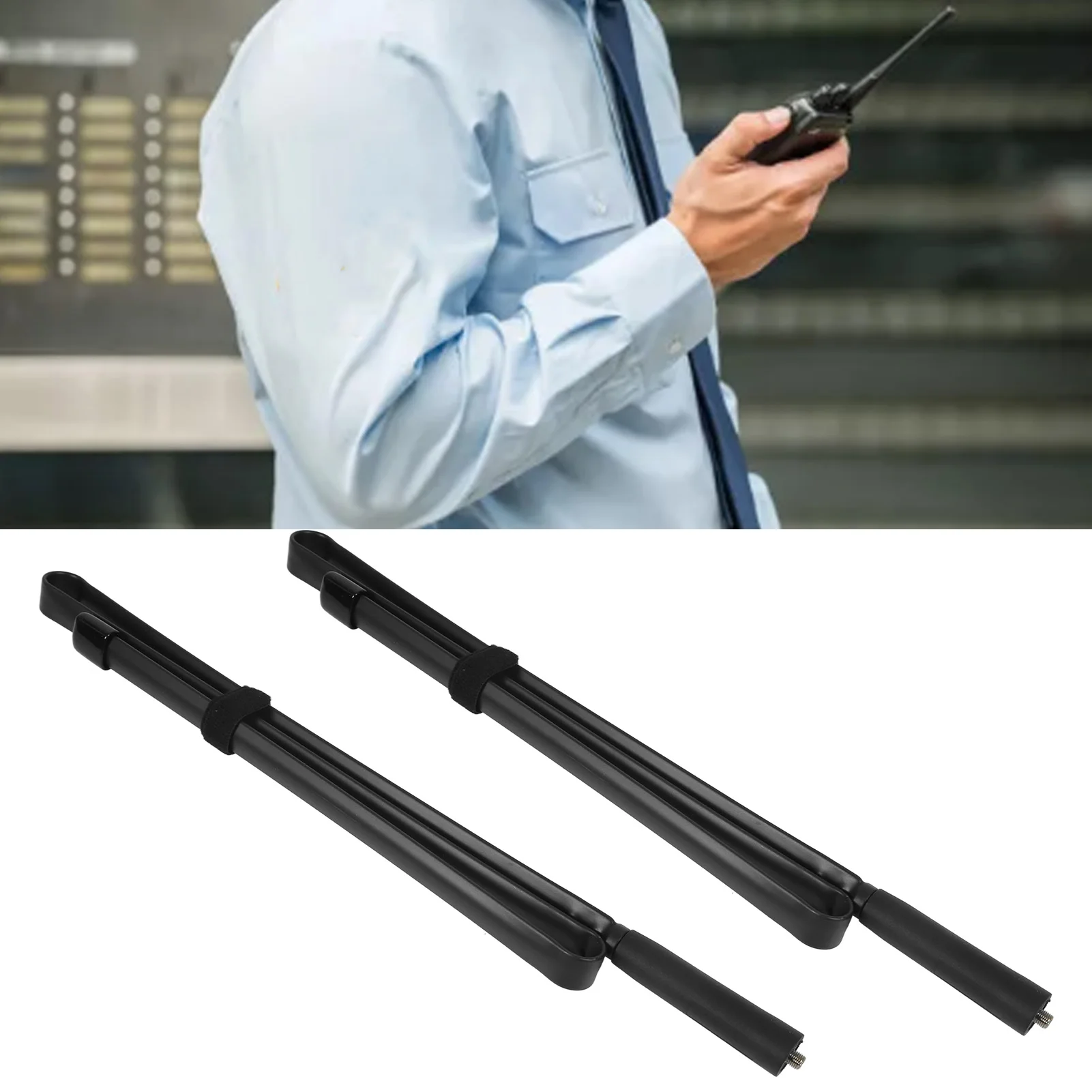 2 Sets UV-Walkie-Talkie-Funkantennen, 3,5 dBi, 136 MHz-520 MHz, SMA-Buchsenanschluss, 124 cm lang, Zwei-Wege-Transceiver-Antenne Image