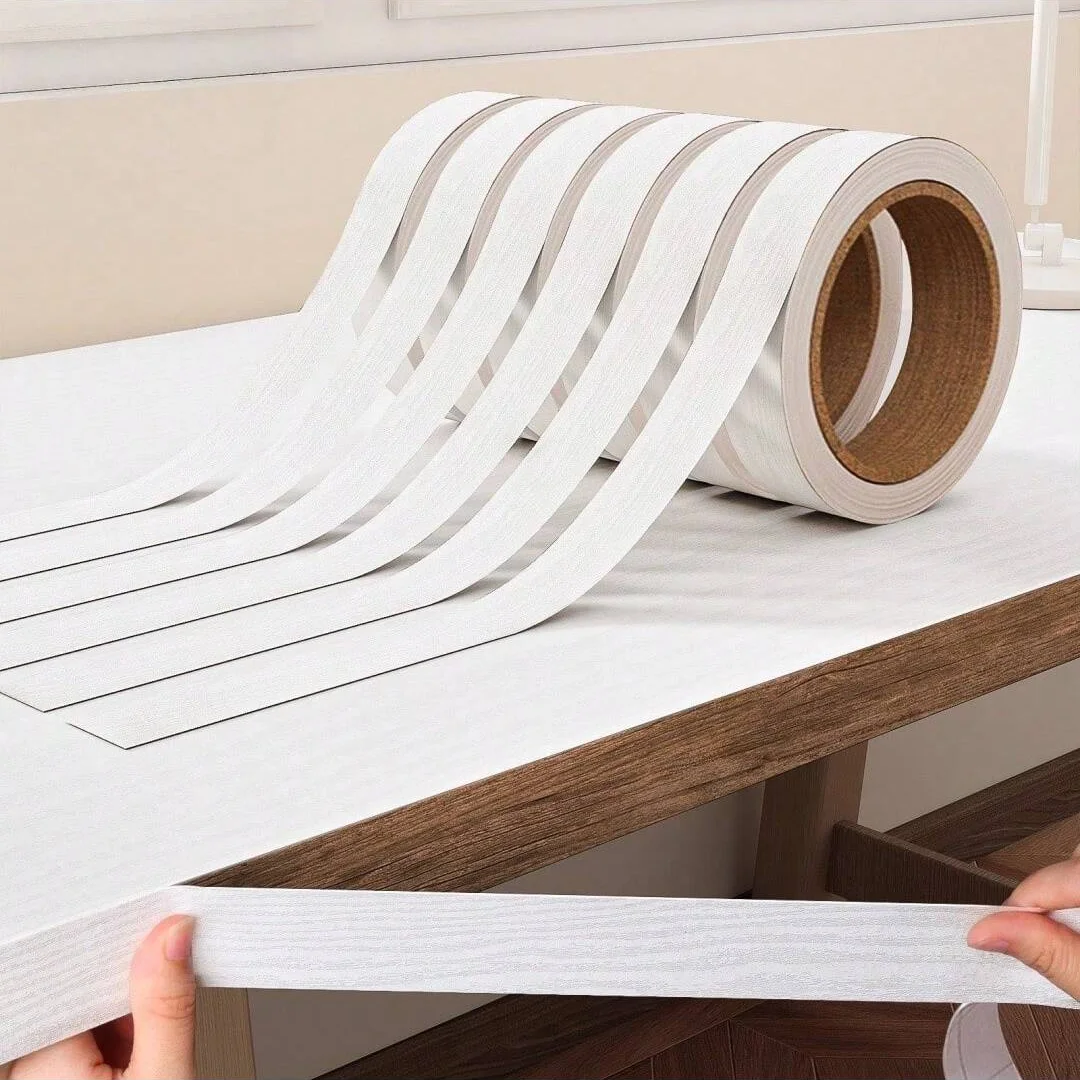1 STÜCK 10 m/393,7 Zoll vorgeklebte Kanten aus PVC für Holz, Küche, Kleiderschrank, Möbel, Tisch, Schreibtisch