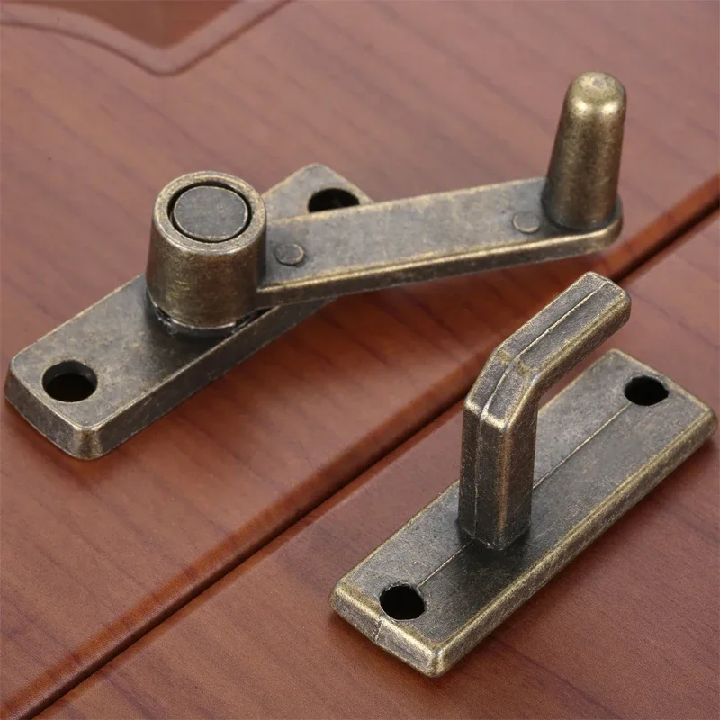 1 Set Bronze Schiebefenster-Türschloss Griff Metall-Türriegel Schutzriegel Heimsicherheitskette Türbeschlag Image
