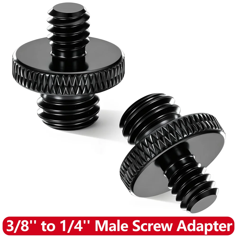 3/8'' Stecker auf 1/4'' Außengewinde Stativschraubenadapter Doppelkopfbolzen Montagegewinde Konverter für Kamerahalterung Licht Einbeinstativ Image