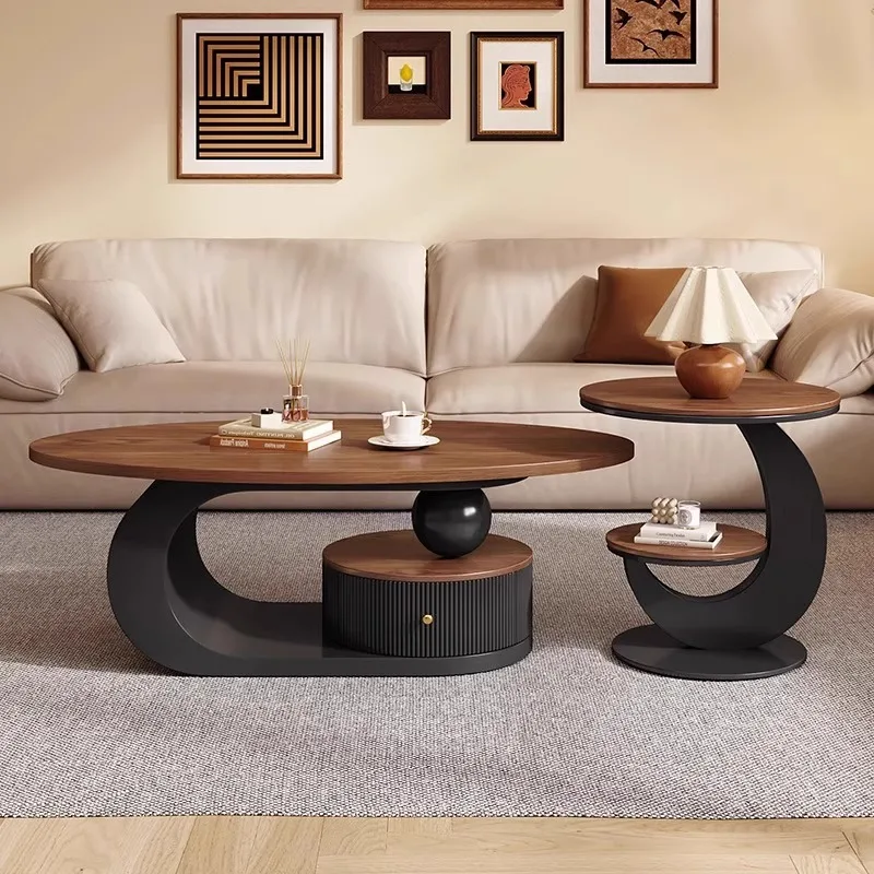 Couchtisch aus Walnussholz, leicht, luxuriös, High-End, für kleine Wohnung, Wohnzimmer, Zuhause, französischer antiker Designer, neuer Couchtisch