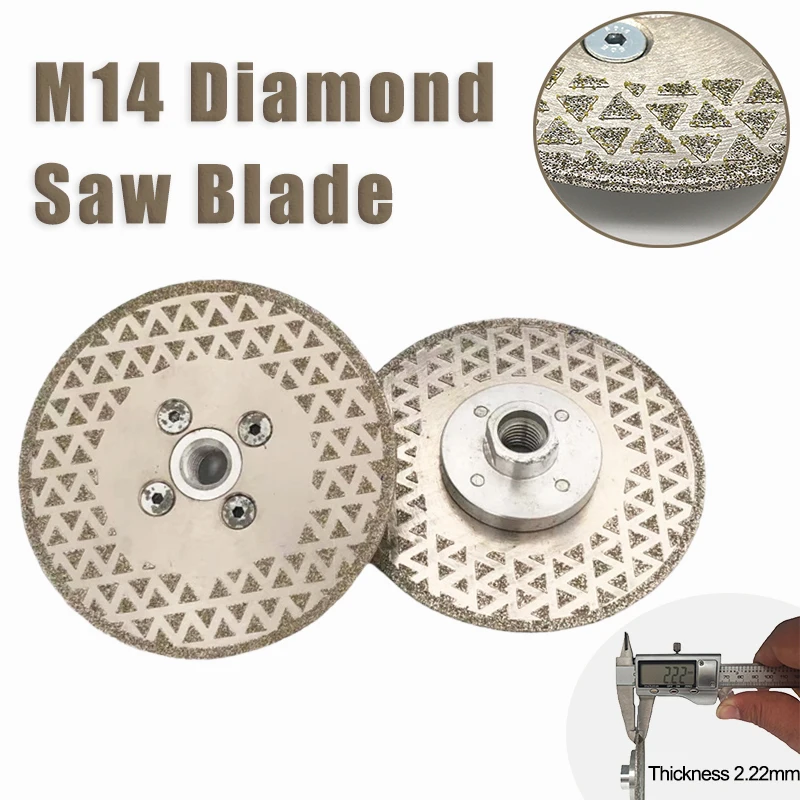 1pc M14 Vakuum Gelötete Diamant Schneiden Rad Sägeblatt Doppel Seiten Disc Für Marmor Beton Keramik Fliesen Schneiden Image
