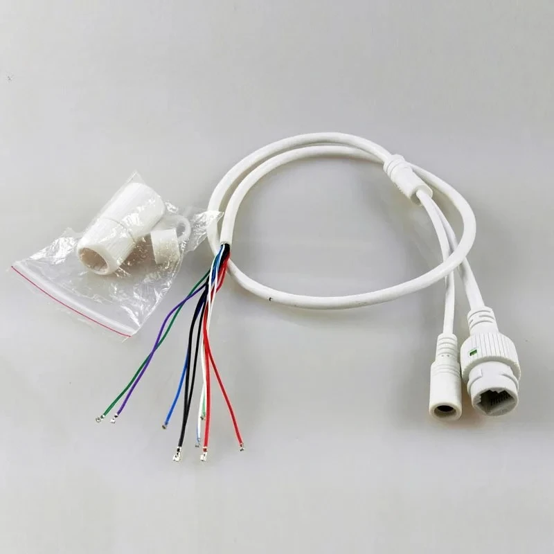 10 Stück LAN-Kabelmodul für CCTV-IP-Kamera – RJ45-DC-Buchse (keine 4/5/7/8 Drähte), mit Stative-LED, QF001-kompatibel Image