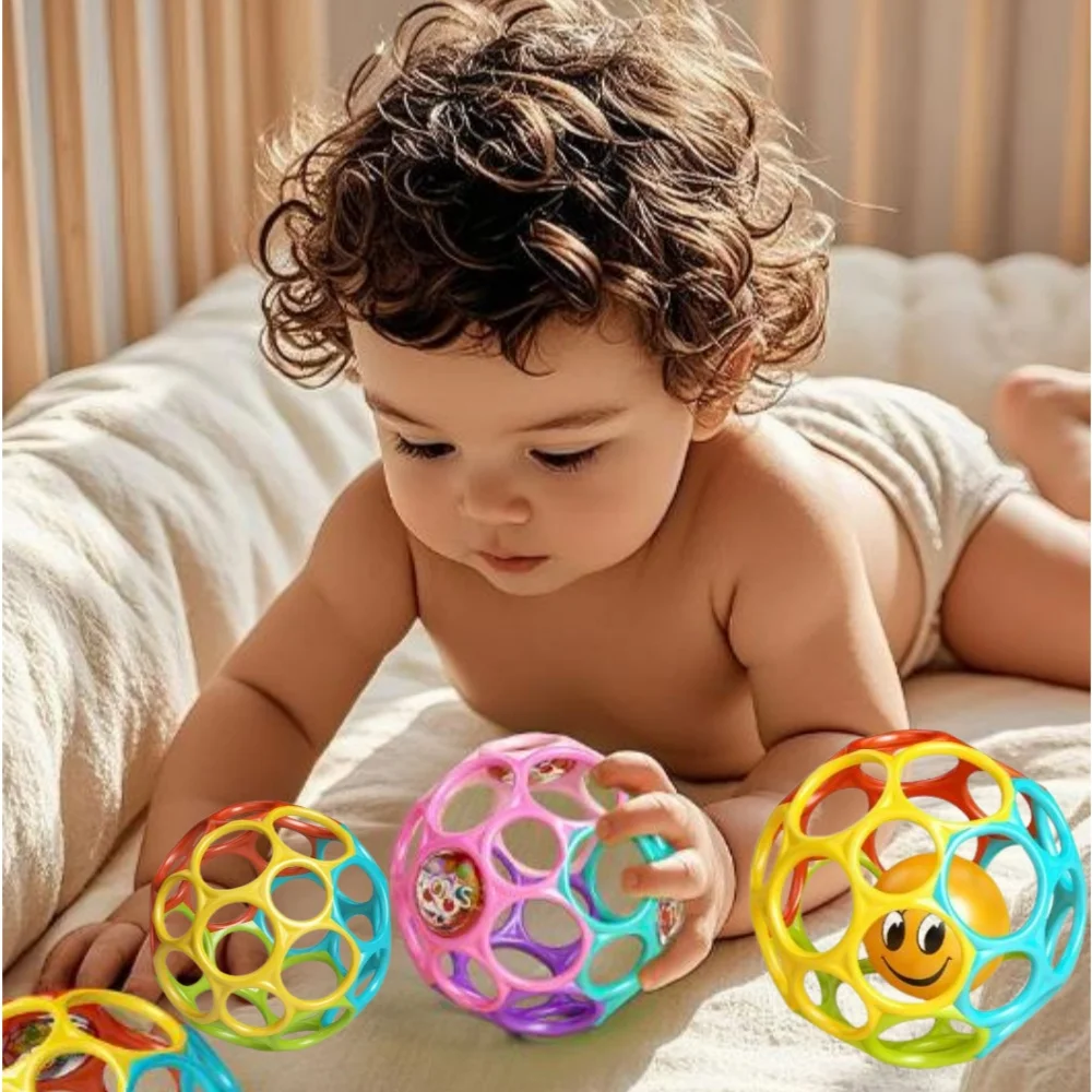 Baby Spielzeug Ball Rasseln Weiche Ball Spielzeug Neugeborenen Greifen Beißringe Hand Glocke Sensorischen Spielzeug Kinder Pädagogisches Spielzeug für 0-12 monate Baby Image