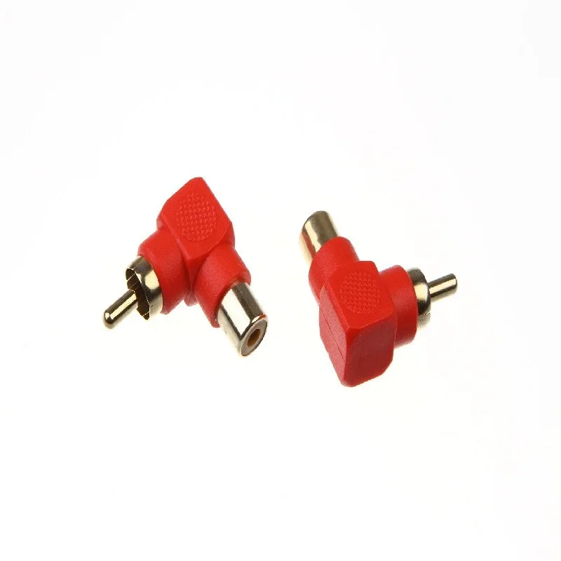90-Grad-RCA-Stecker, rechtwinklig, Stecker-Adapter, Stecker auf Buchse, M/F, 90-Grad-Winkel-Audio-Adapter Image