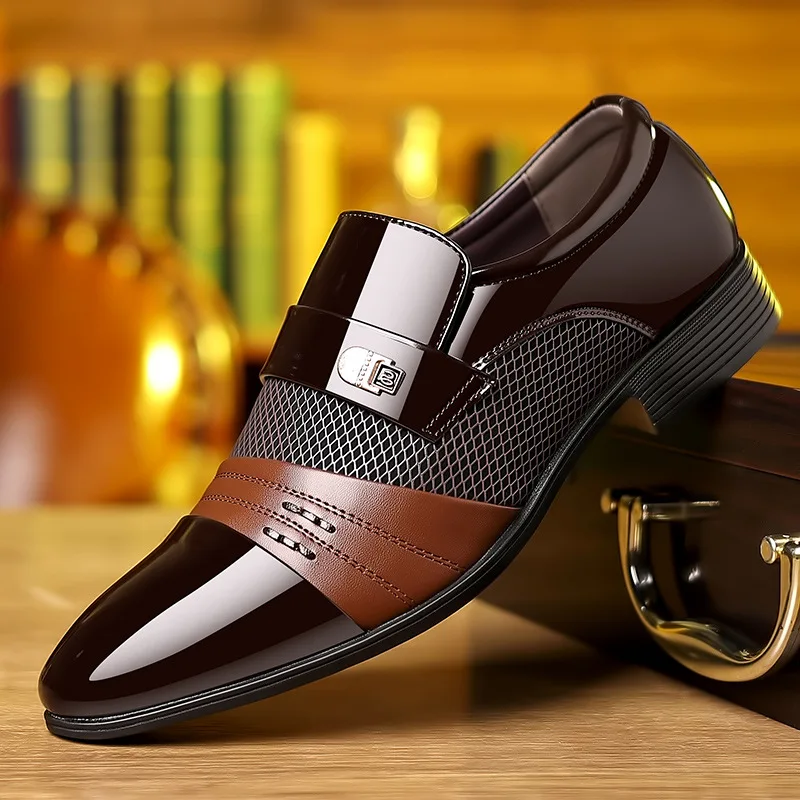 Oxford-Schuhe für Herren, luxuriöser Lack-Hochzeitsschuh, spitze Zehen-Kleiderschuhe für Herren, klassische Business-Herren-Lederschuhe, große Größe 38–48