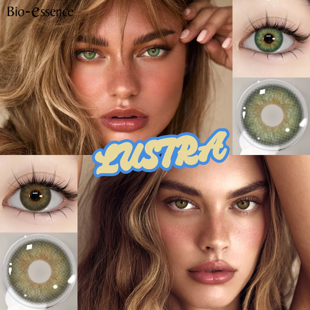 Bio-essence 2 Stück Neue Natürliche Kontaktlinsen mit Farbe für Augen Farbige Pupillen Grüne Augenfarbe Linsen Schönheits-Make-up Braune Linsen Jahreslinsen Image