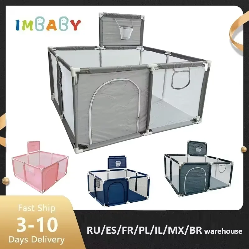 IMBABY 128*128 cm Baby Laufgitter Hause Baby Spielplatz Quadratischen Schaum kinder Park Sicherheit Zaun Sicherheit Barriere für Baby Image