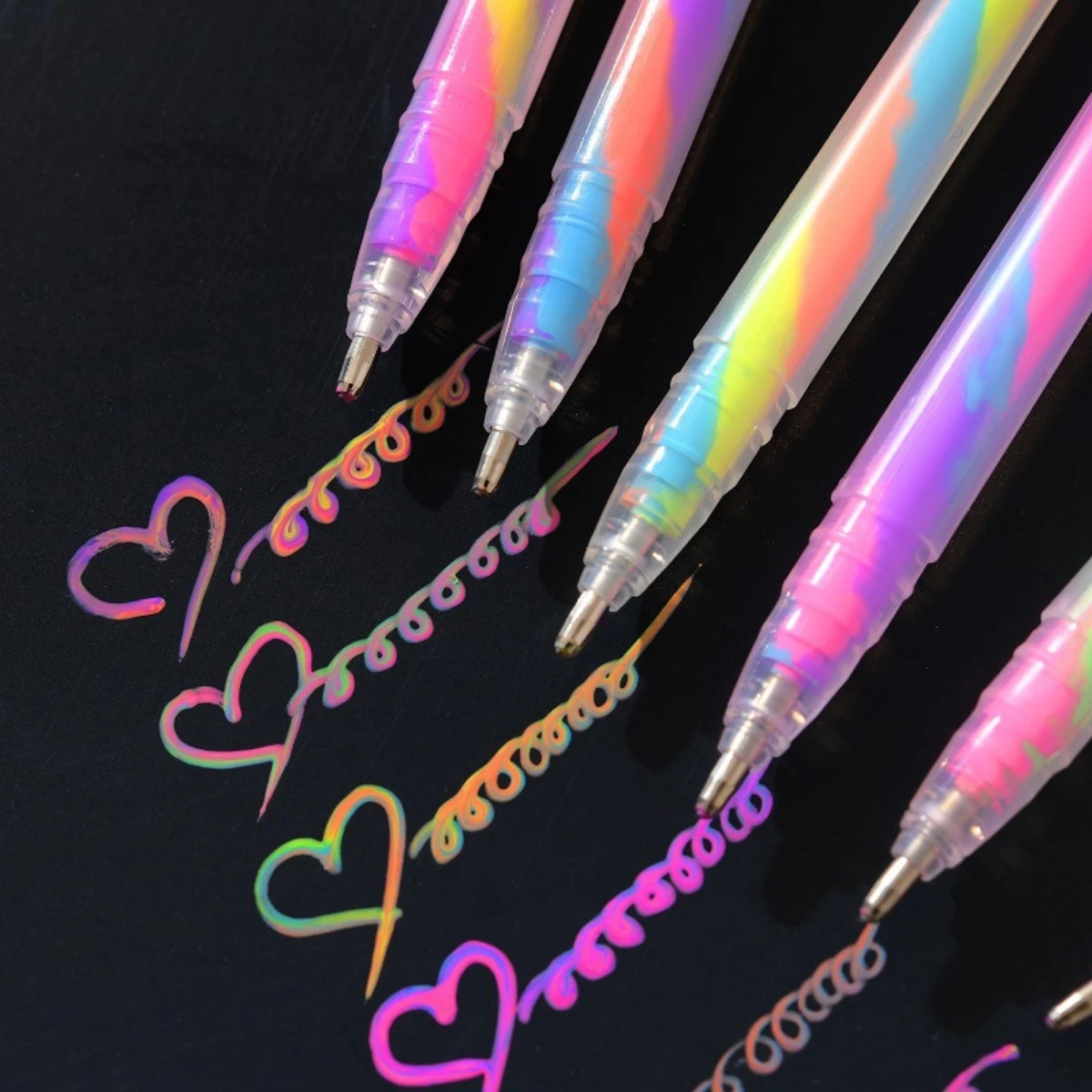 6 Stück Glitzer-Gel-Textmarker, 1,2 mm, glattes Schreiben, lebendige Farbmarker für Journaling, Heimwerker, Grußkarten Image